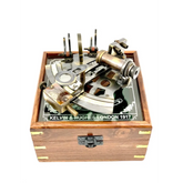 Antique Finish Brass Sextant - 11 Inch with Wooden box